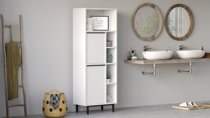 Hanah Home Mueble de Baño On10C-W Blanco 60x161.6x35.5 cm
